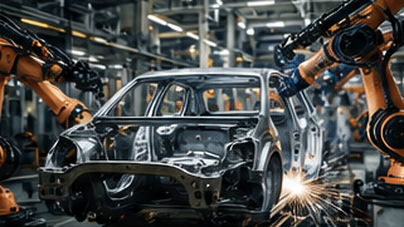 Automobilproduktion in einer modernen Fertigung